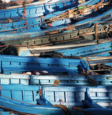 Bateaux à Essaouira au Maroc