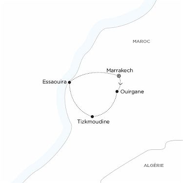 Carte MAROC - De Marrakech à Essaouira