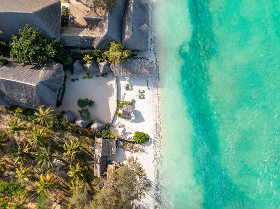 Vue aérienne du Mvuvi Boutique Resort