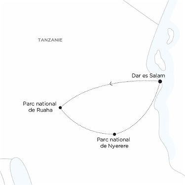 Carte Tanzanie sauvage et confidentielle