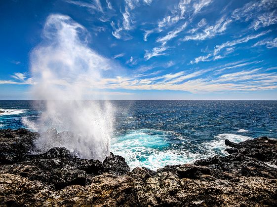 "Le Souffleur" sur le littoral de la commune de Saint-Leu - Ile de la Réunion