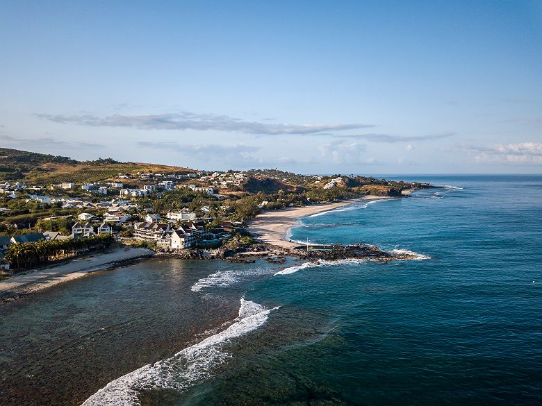 Vue aérienne sur la plage de Boucan Canot - Ile de la Réunion