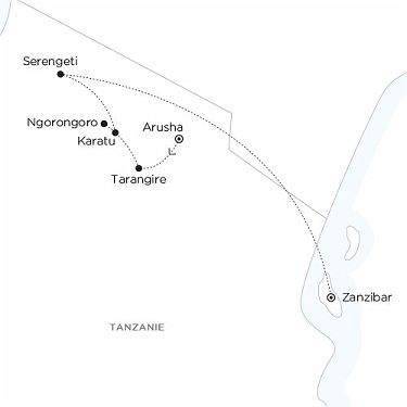 Carte Safari Tanzanie Edens Tanzaniens