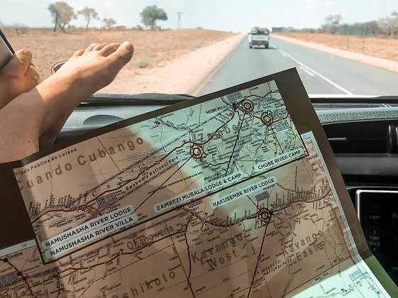 Carte road trip en Namibie