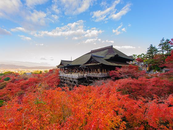 Le temple Kiyomizu (ou Kiyomizu-dera) à Kyoto - Japon