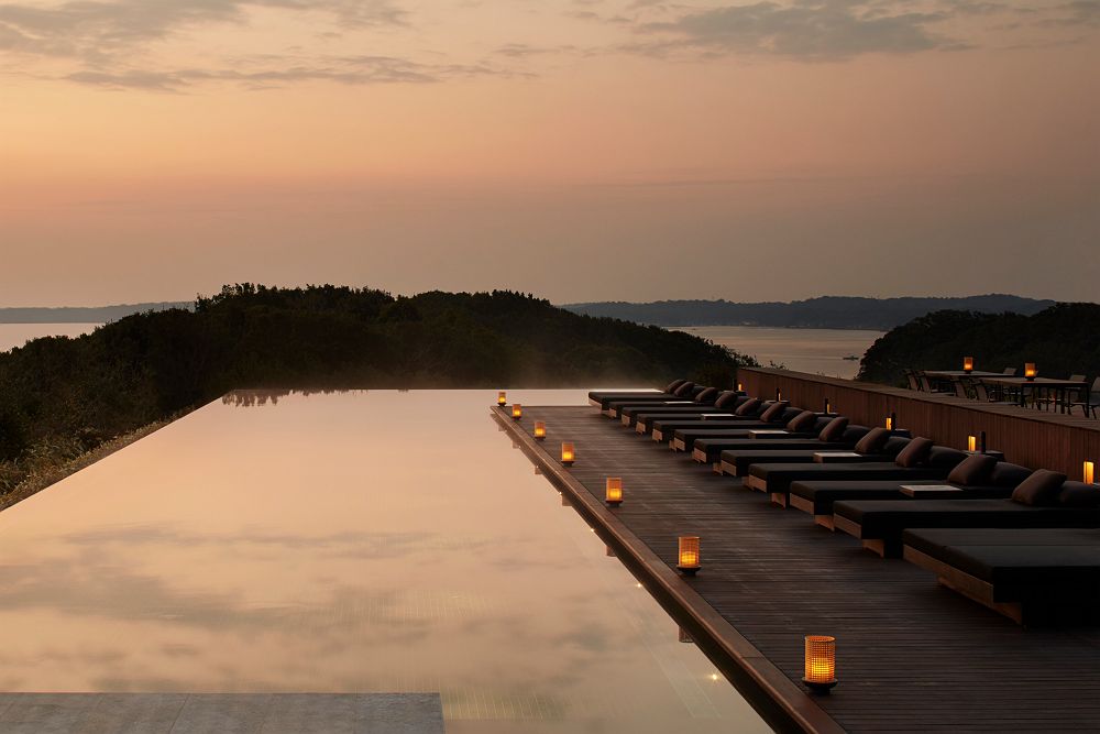 Piscine sur la baie d'Ago - Hotel Amanemu près de Kashikojima, Japon