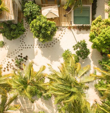 Vue aérienne de la suite présidentielle au White Sand Zanzibar