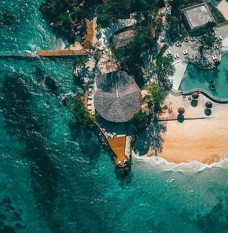 Vue aérienne de Bawe Island
