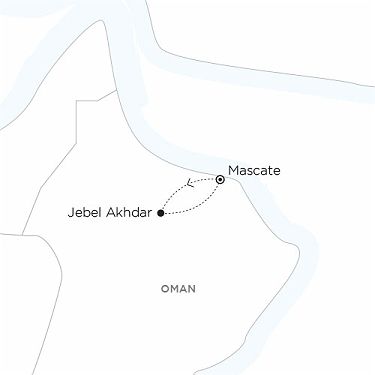 Carte initénaire Mascate - Jebel Akhdar 