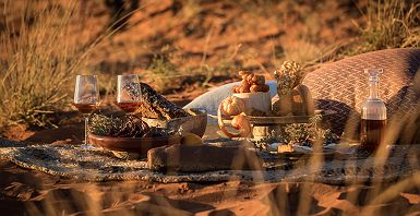 Dégustation dans la brousse - Tswalu Kalahari