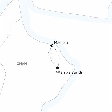 Carte de Mascate aux confidences du désert