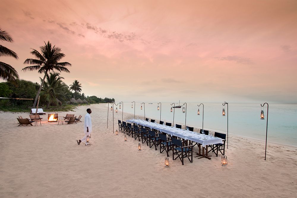 Dîner sur la plage - andBeyond Benguerra Island