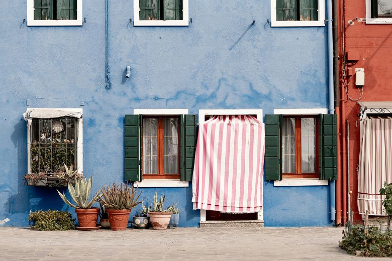 Façades colorées sur l'île de Burano
