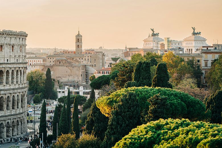 Vue sur Rome et le Colisée