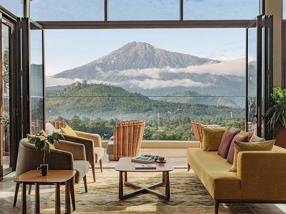 Gran Melia Arusha - vue du salon sur le Mont Meru