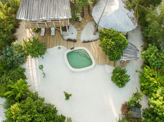 Vue aérienne d'une villa du Zanzibar White Sand Luxury Villas & Spa - Relais & Chateaux