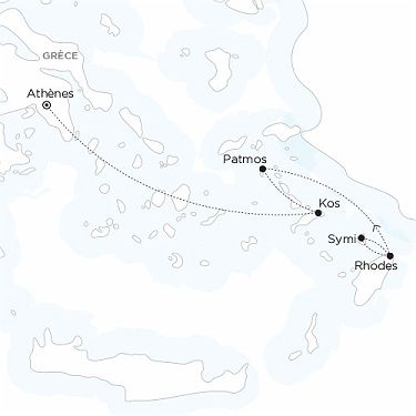 Carte Grèce - Circuit à Rhodes
