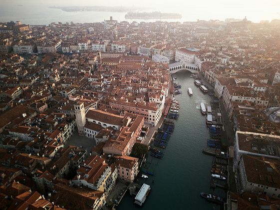 Vue aérienne de Venise et le Grand Canal