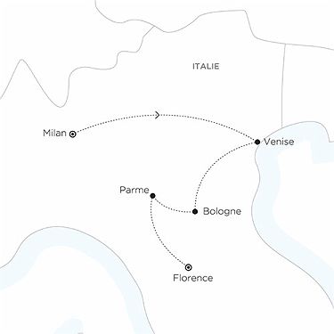 Carte ITALIE - Chi va Piano, en train de Milan à Florence
