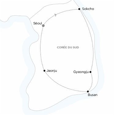 Carte programme De Sokcho aux nuits sacrées, découverte d’une Corée intime - Corée du Sud 