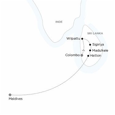 Carte Sri Lanka Maldives - Le royaume de Ceylan