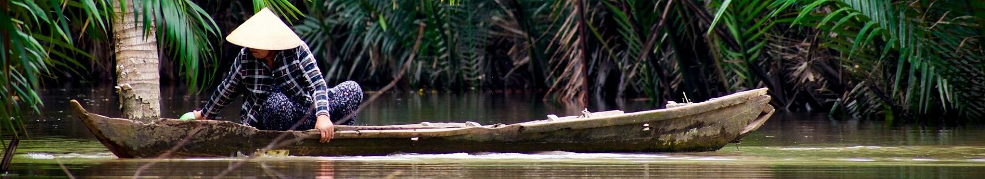 Pirogue sur le delta du mekong - Vietnam