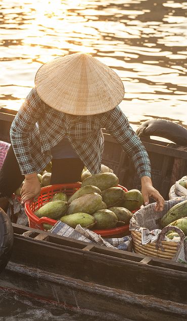 Marché flottant de Cai Rang à Can Tho - Vietnam