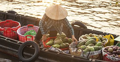Marché flottant de Cai Rang à Can Tho - Vietnam