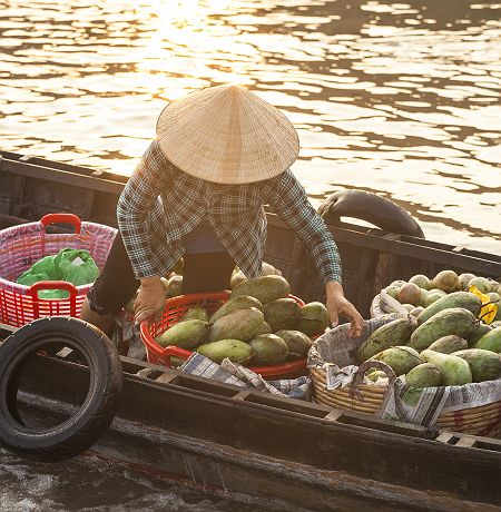 Marché flottant de Cai Rang à Can Tho - Vietnam