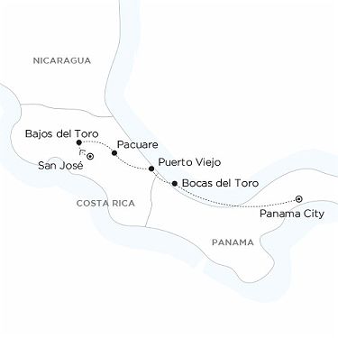 Carte Costa Rica Panama - Jungle, Caraïbes & Luxe caché