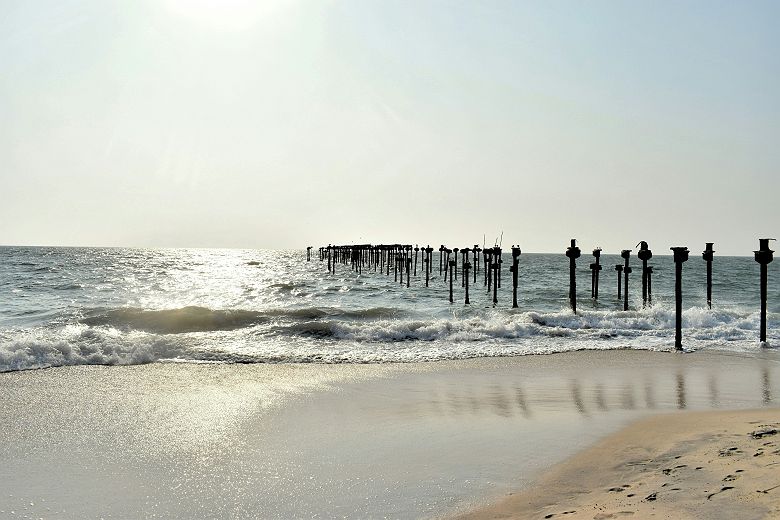 Plage vers Alleppey - Mararikulam, Kerala, Inde