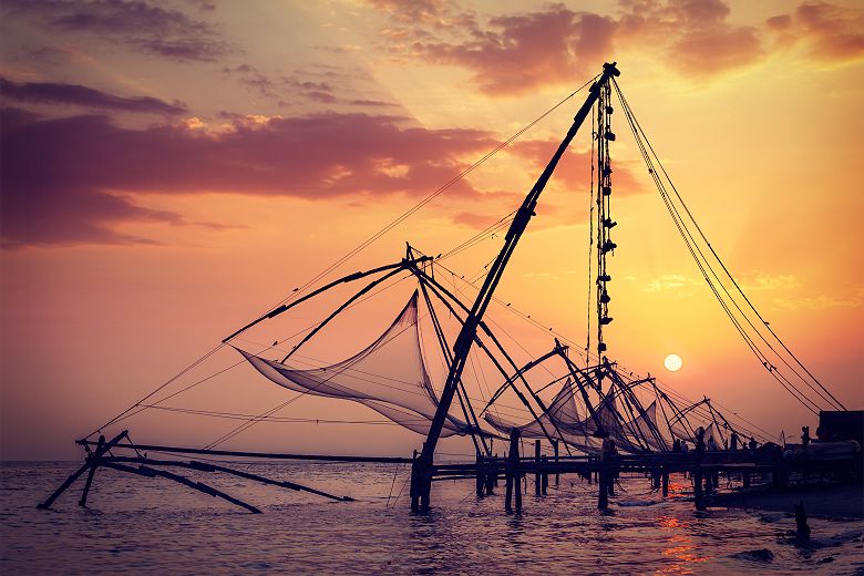 Filets de pêche à Cochin - Inde