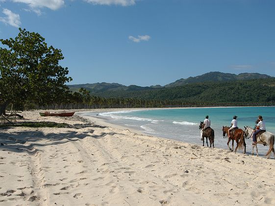 Balade à cheval sur la Playa Rincon à la Péninsule de Samana en république dominicaine