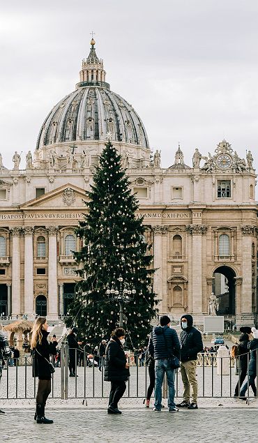 Sapin de noël à la Basilique St Pierre - Vatican, Rome - Italie