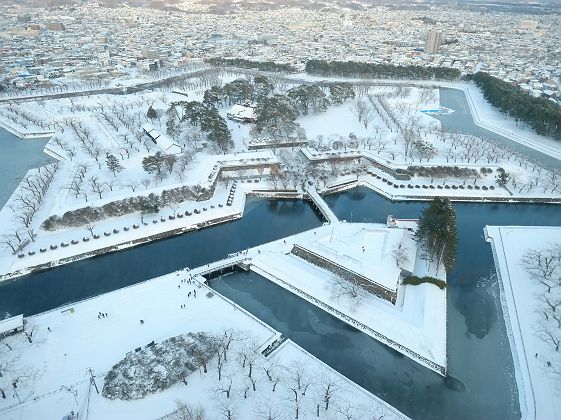 Vue sur le Goryōkaku en hiver - Hakodate (Hokkaido) - Japon
