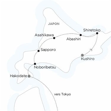 Carte Japon - Murmures d'hiver à Hokkaido