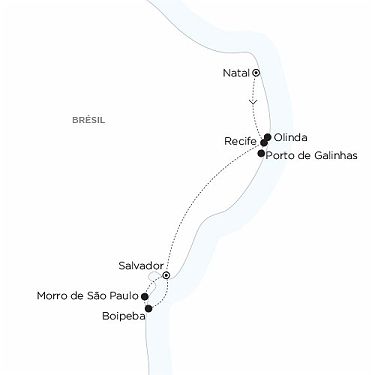Carte BRESIL - Suavemente, un Brésil nature par la côte