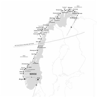carte Norvège - Evasion Norvégienne 1 