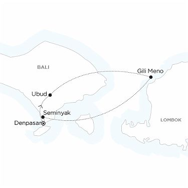 Carte INDONESIE - BALI - Des temples d'Ubud aux plages de Gili Meno