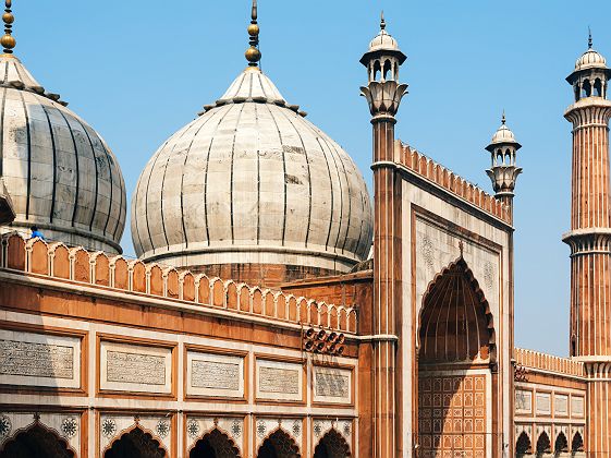 Inde - Façade de la mosquée de Jama Masjid à Delhi