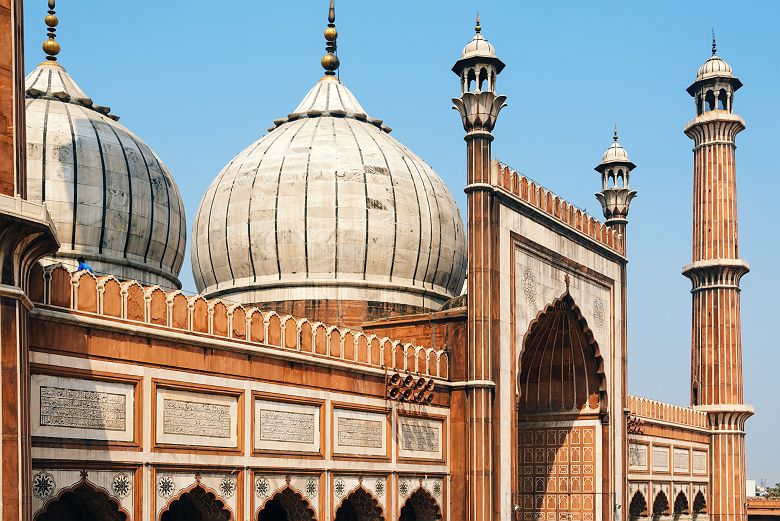 Inde - Façade de la mosquée de Jama Masjid à Delhi