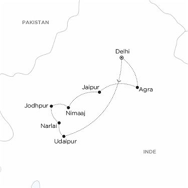 Carte INDE - Splendeurs mogholes du Rajasthan
