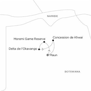 Carte BOTSWANA en groupe - l'Okavango en Confidence