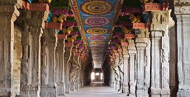 Inde - Vue intérieure du temple Meenakshi , Madurai