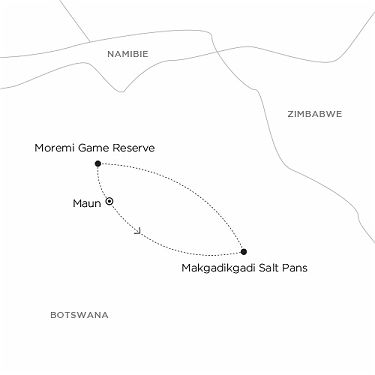 Carte BOTSWANA en lodges - Mirages & Méandres du Botswana