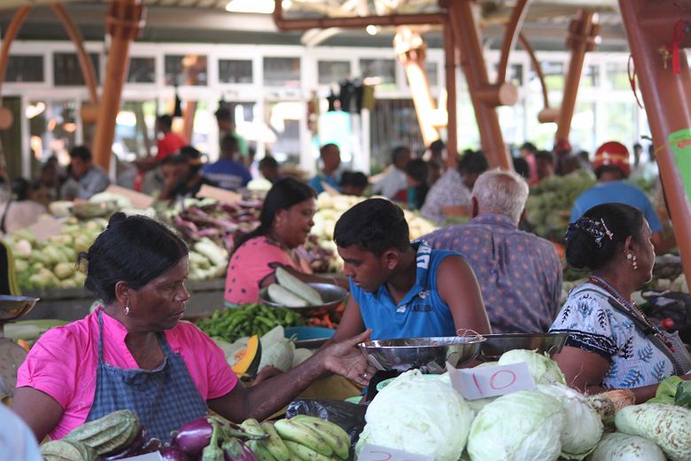 Marché sur l'île Maurice