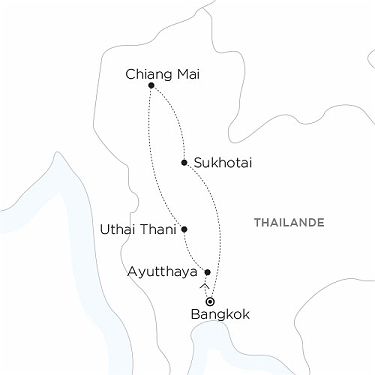 Carte THAILANDE en train - Sur les rails du Royaume de Siam 