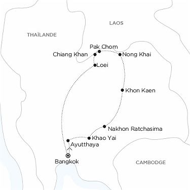 Carte THAILANDE authentique - L'Est de la Thaïlande, culture authentique de l'Isan 