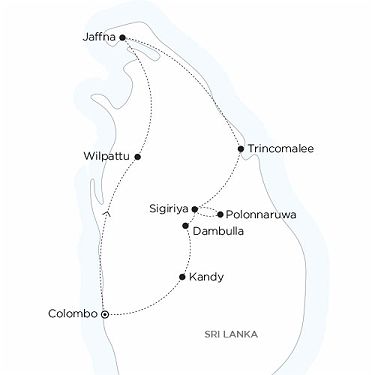 Carte Nord SRI LANKA - Confidences septentrionales