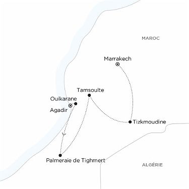 Carte MAROC - Maroc majestueux, un itinéraire sous scellés